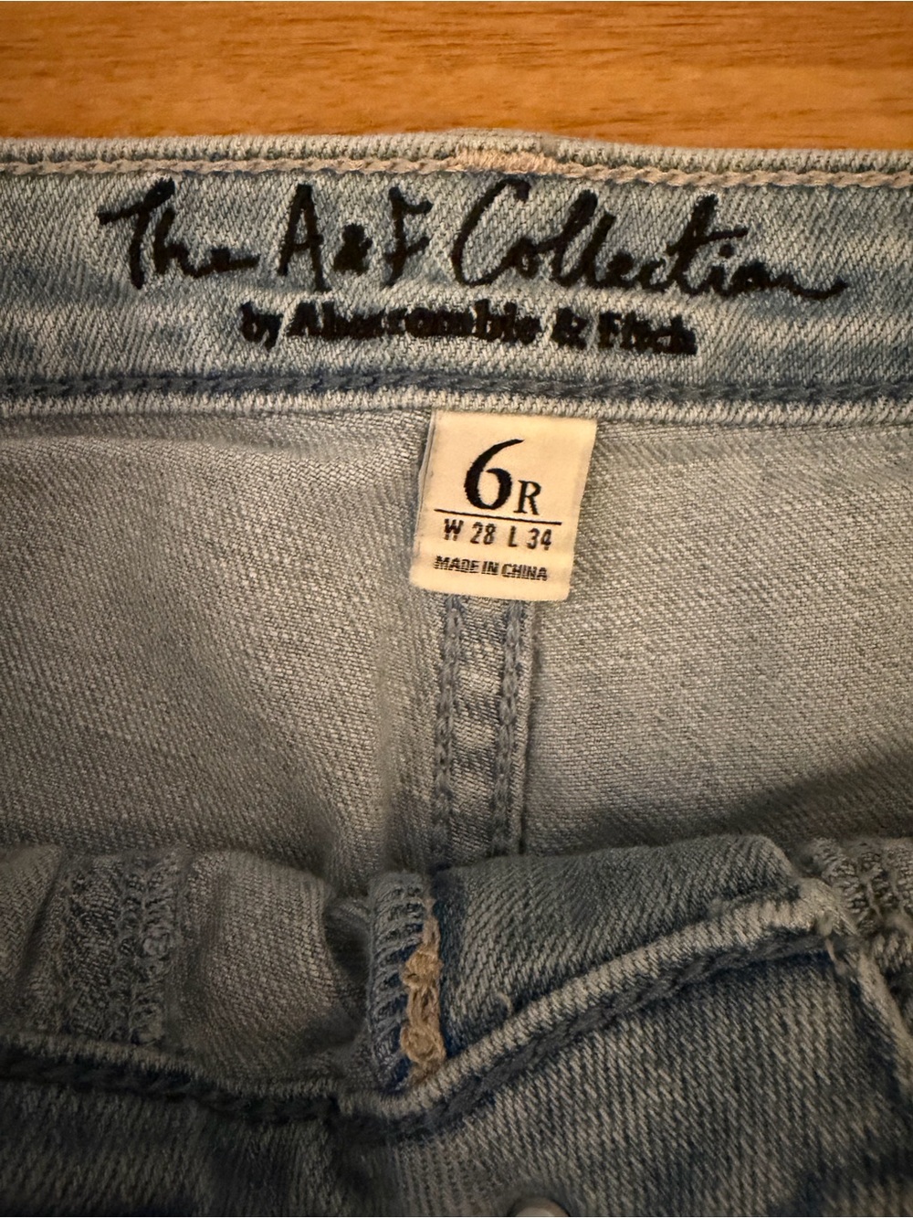 Abercrombie & Fitch Light Blue Quilted-Pocket Flare Jeans - Picture 3 of 4